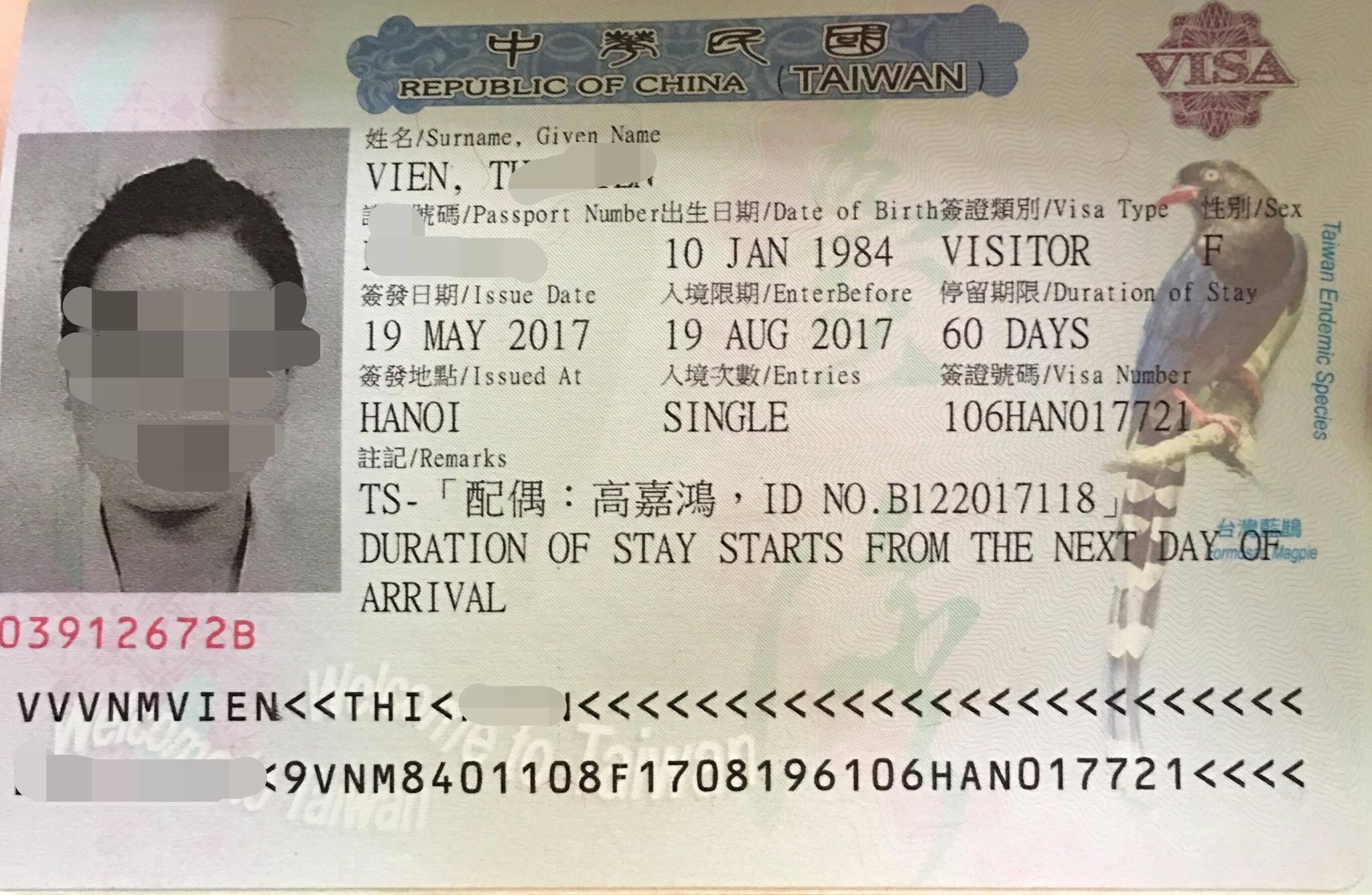 Visa Định cư Đài Loan