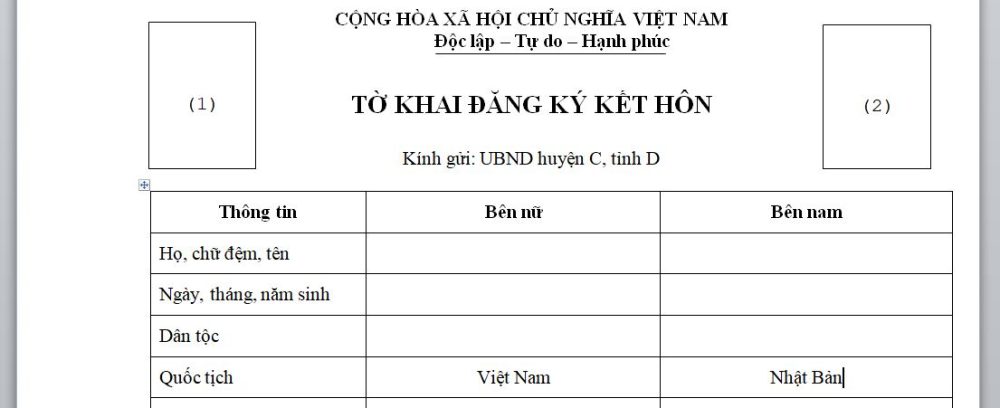 Tờ khai đăng ký kết hôn | Bất hợp pháp có kết hôn với người Nhật được không?