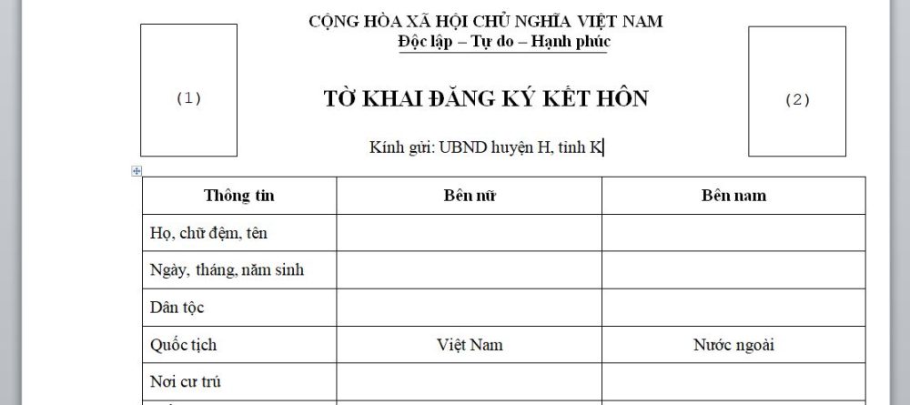 Tờ khai đăng ký kết hôn | Hướng dẫn đăng ký kết hôn với người nước ngoài mới nhất Tờ khai đăng ký kết hôn | Hướng dẫn đăng ký kết hôn với người nước ngoài mới nhất