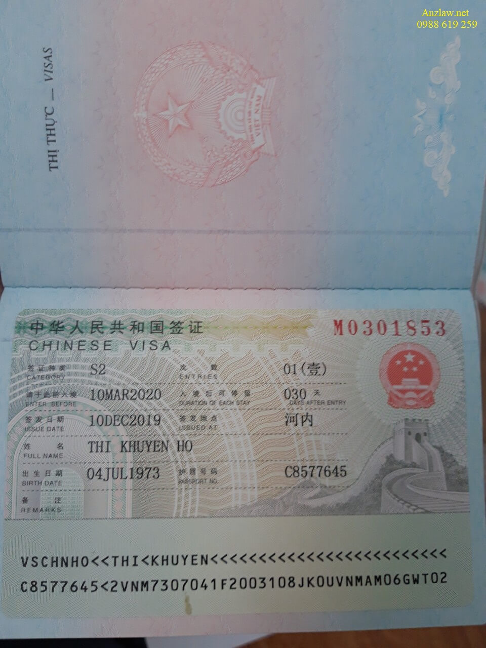 Làm visa kết hôn vắng mặt người Trung Quốc