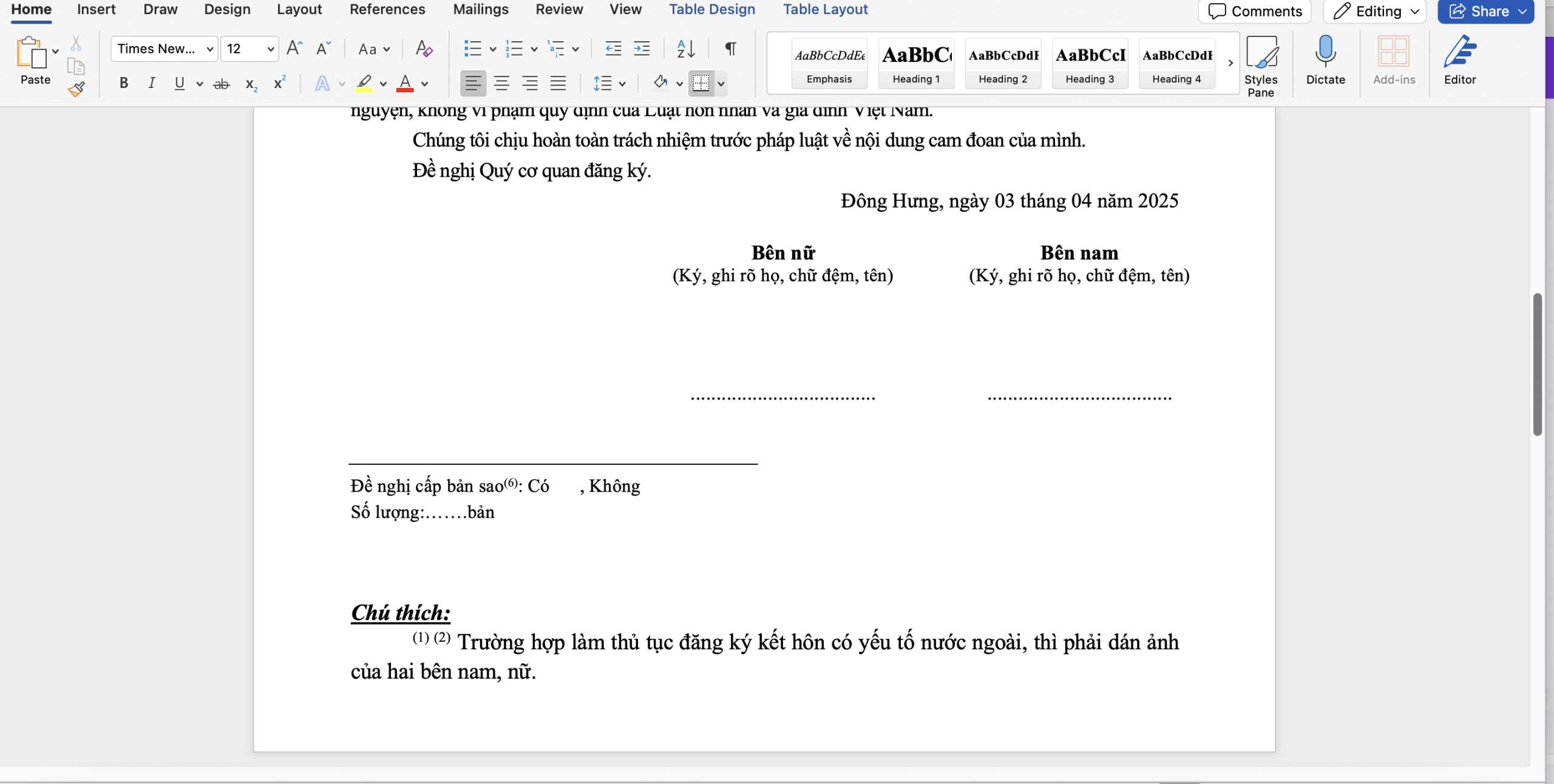 Tờ khai đăng ký kết hôn với người nước ngoài | ảnh minh họa