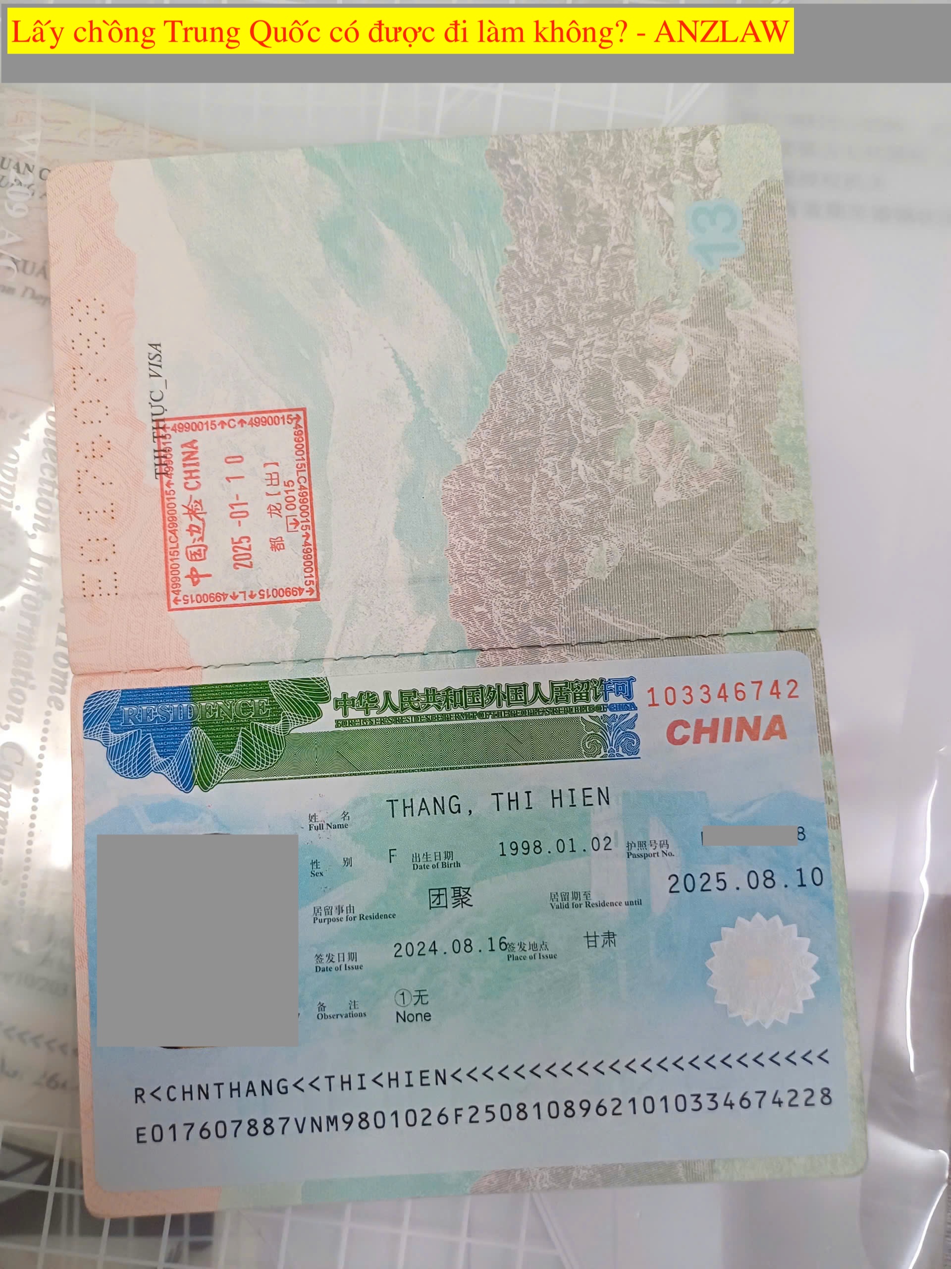 Visa định cư Trung Quốc | Lấy chồng Trung Quốc có được đi làm không? Visa định cư Trung Quốc | Lấy chồng Trung Quốc có được đi làm không?