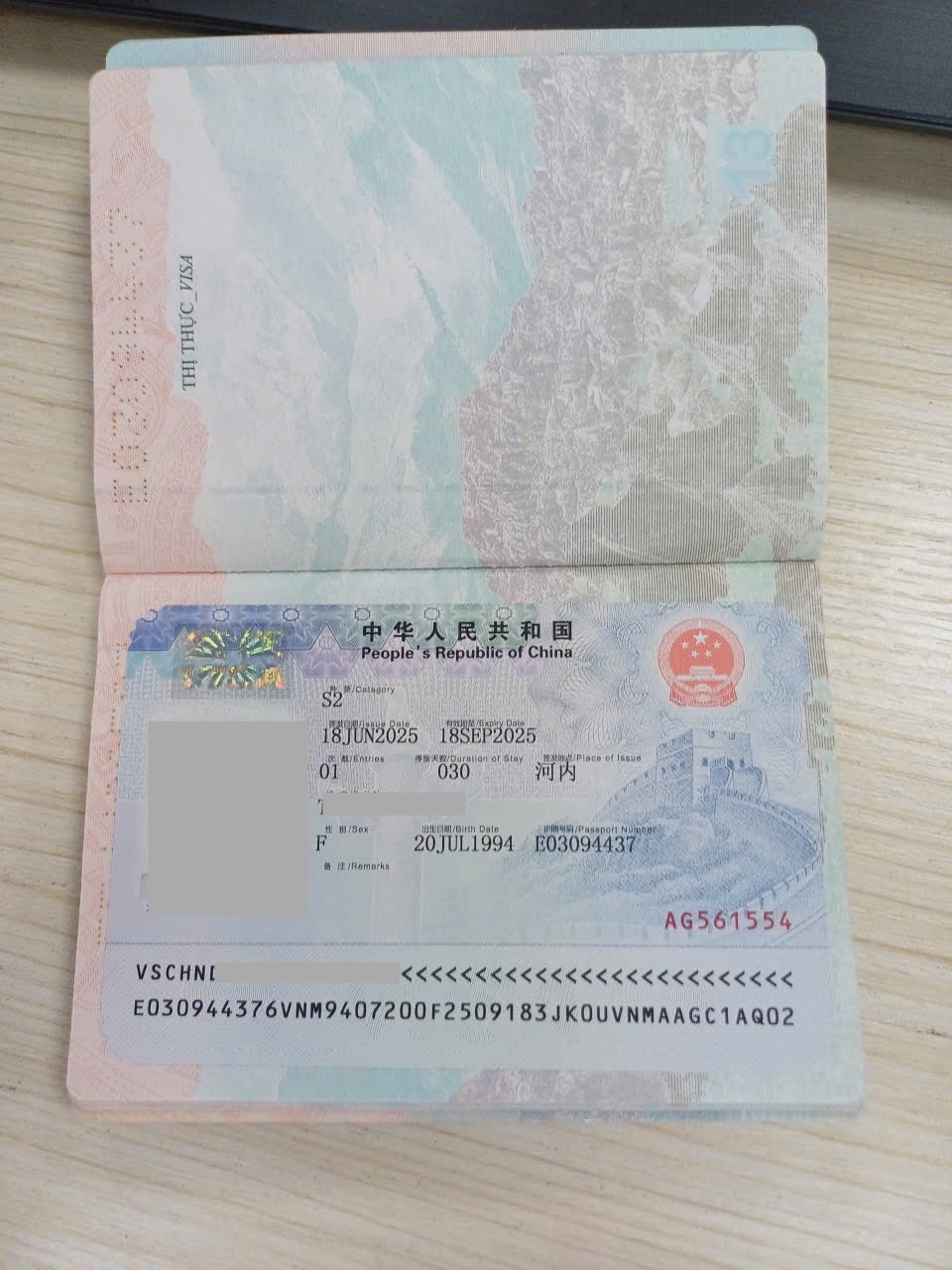 Kết quả làm visa kết hôn Trung Quốc Kết quả làm visa kết hôn Trung Quốc