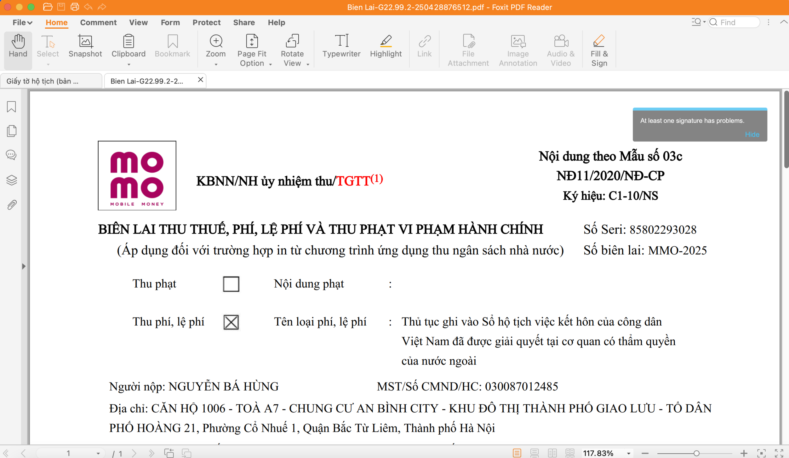 Nộp lệ phí ghi chú kết hôn với người Úc Nộp lệ phí ghi chú kết hôn với người Úc