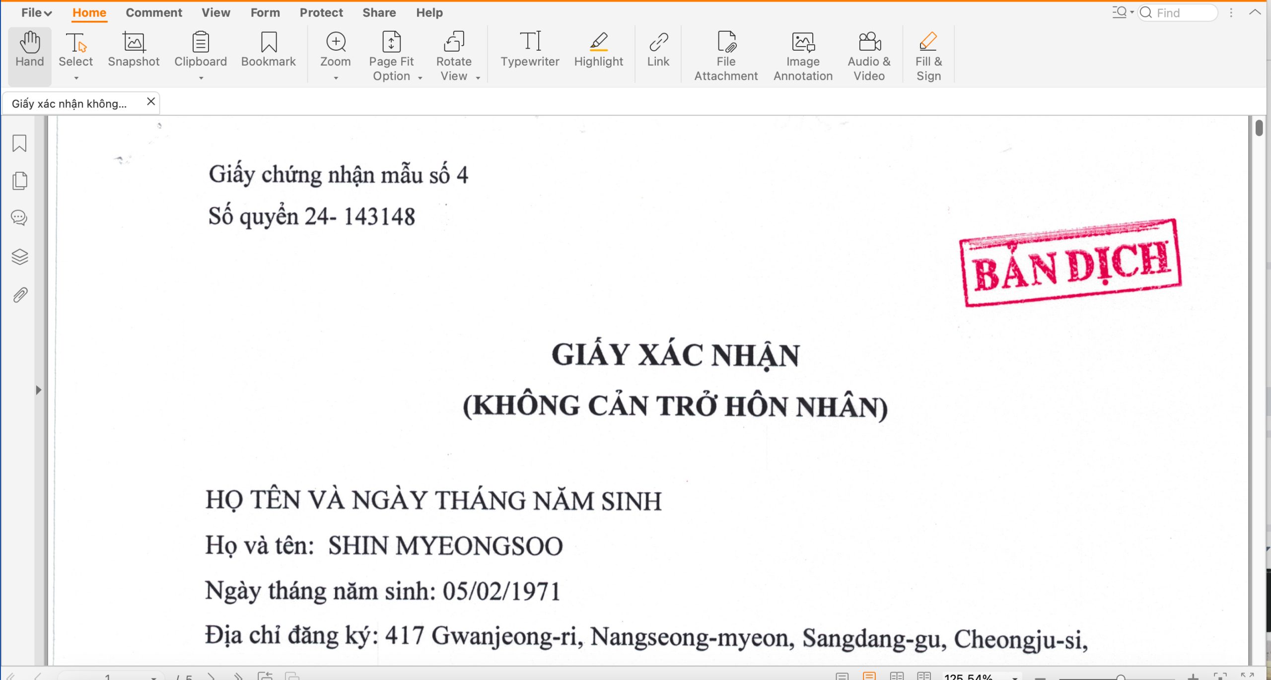 Giấy không cản trở hôn nhân | Hồ sơ đăng ký kết hôn với người Hàn Quốc Giấy không cản trở hôn nhân | Hồ sơ đăng ký kết hôn với người Hàn Quốc