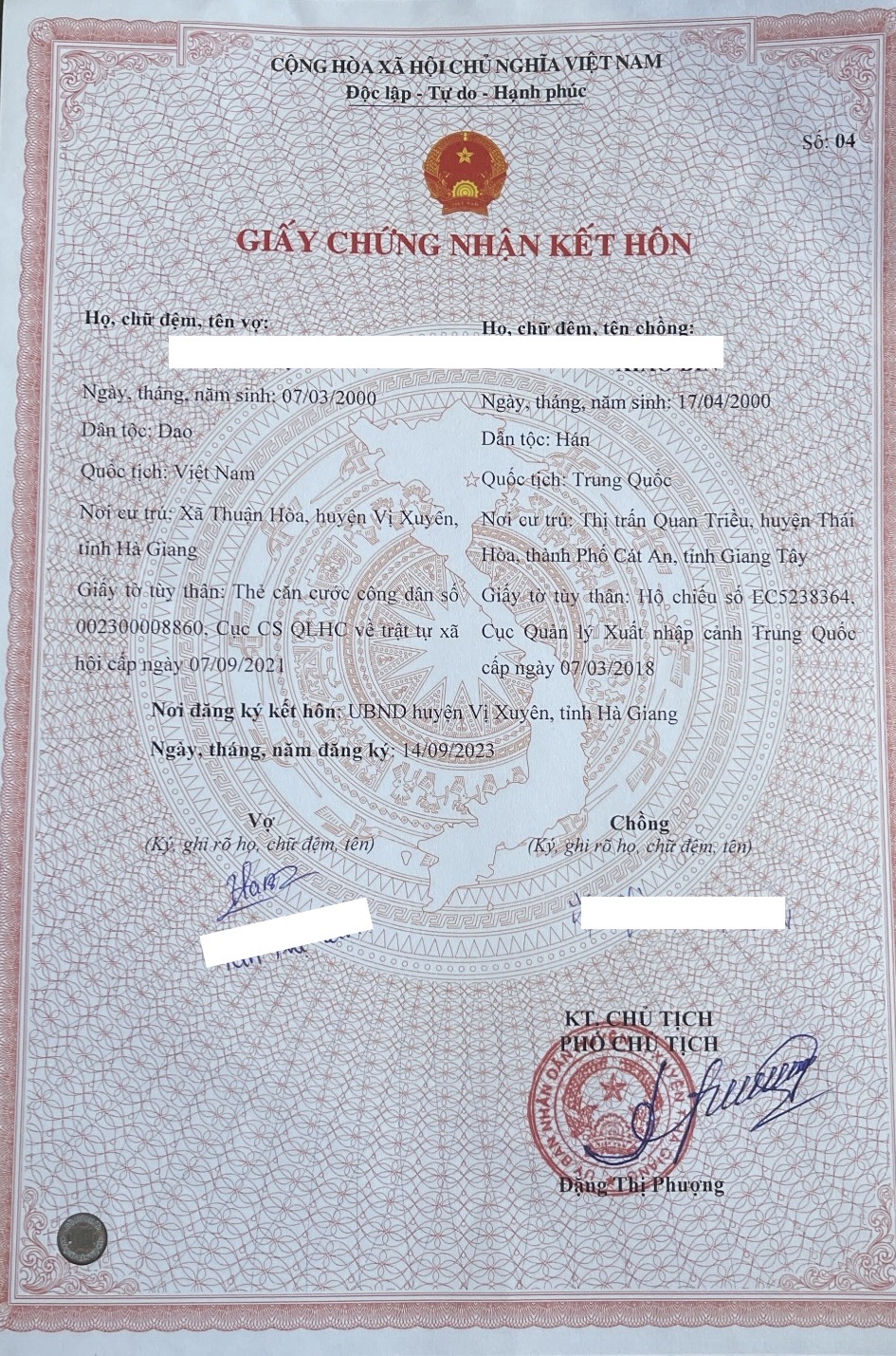 Giấy chứng nhận kết hôn | Ủy quyền đăng ký kết hôn với người nước ngoài
