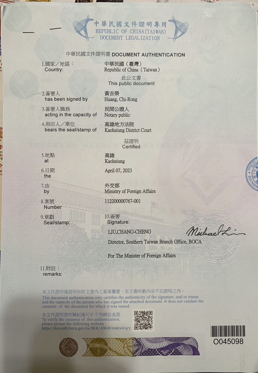 Chuẩn bị giấy tờ để thực hiện quy trình đăng ký kết hôn với người Đài Loan