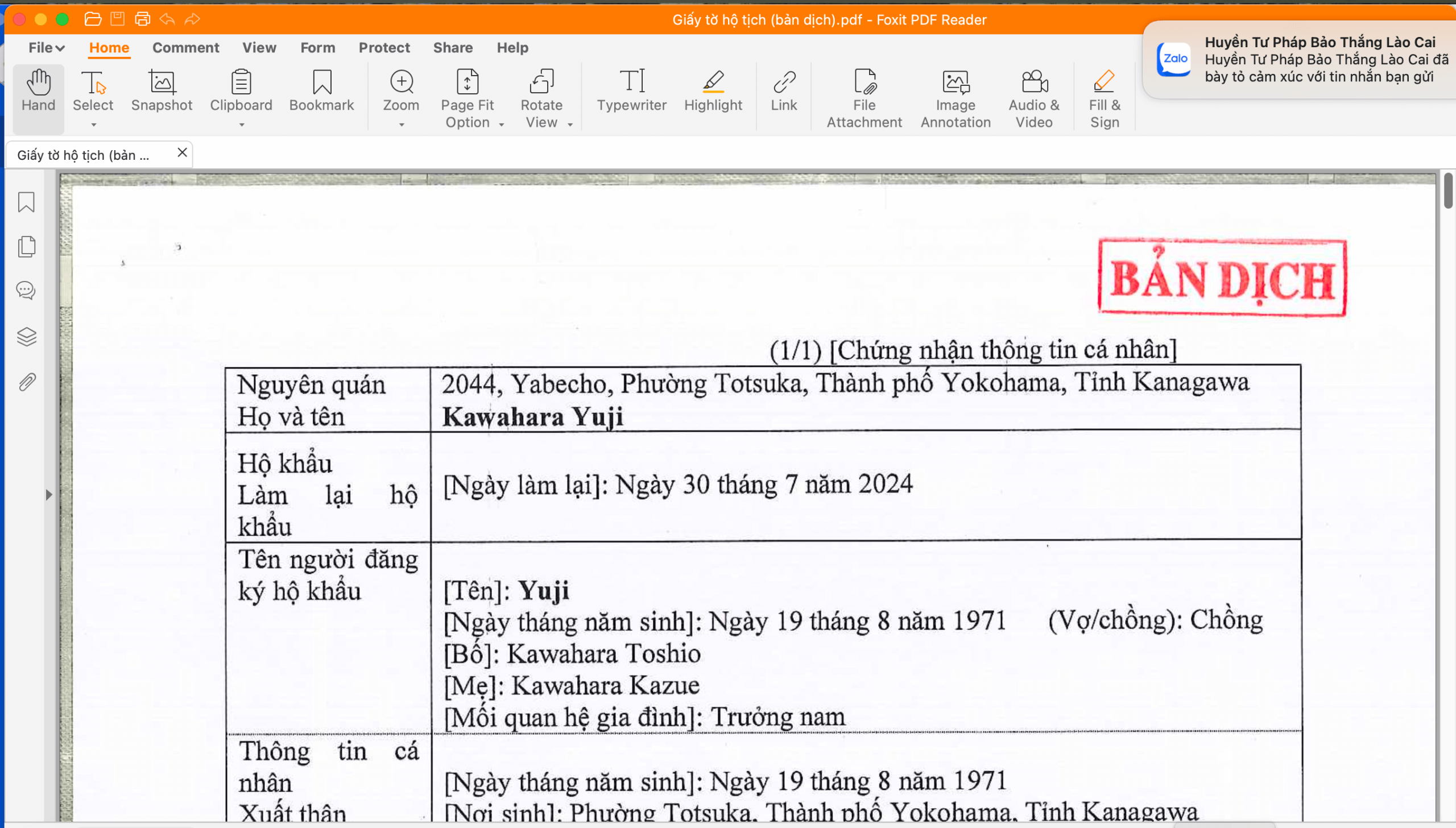 Kết quả người Việt Nam đăng ký kết hôn tại Nhật Bản Kết quả người Việt Nam đăng ký kết hôn tại Nhật Bản