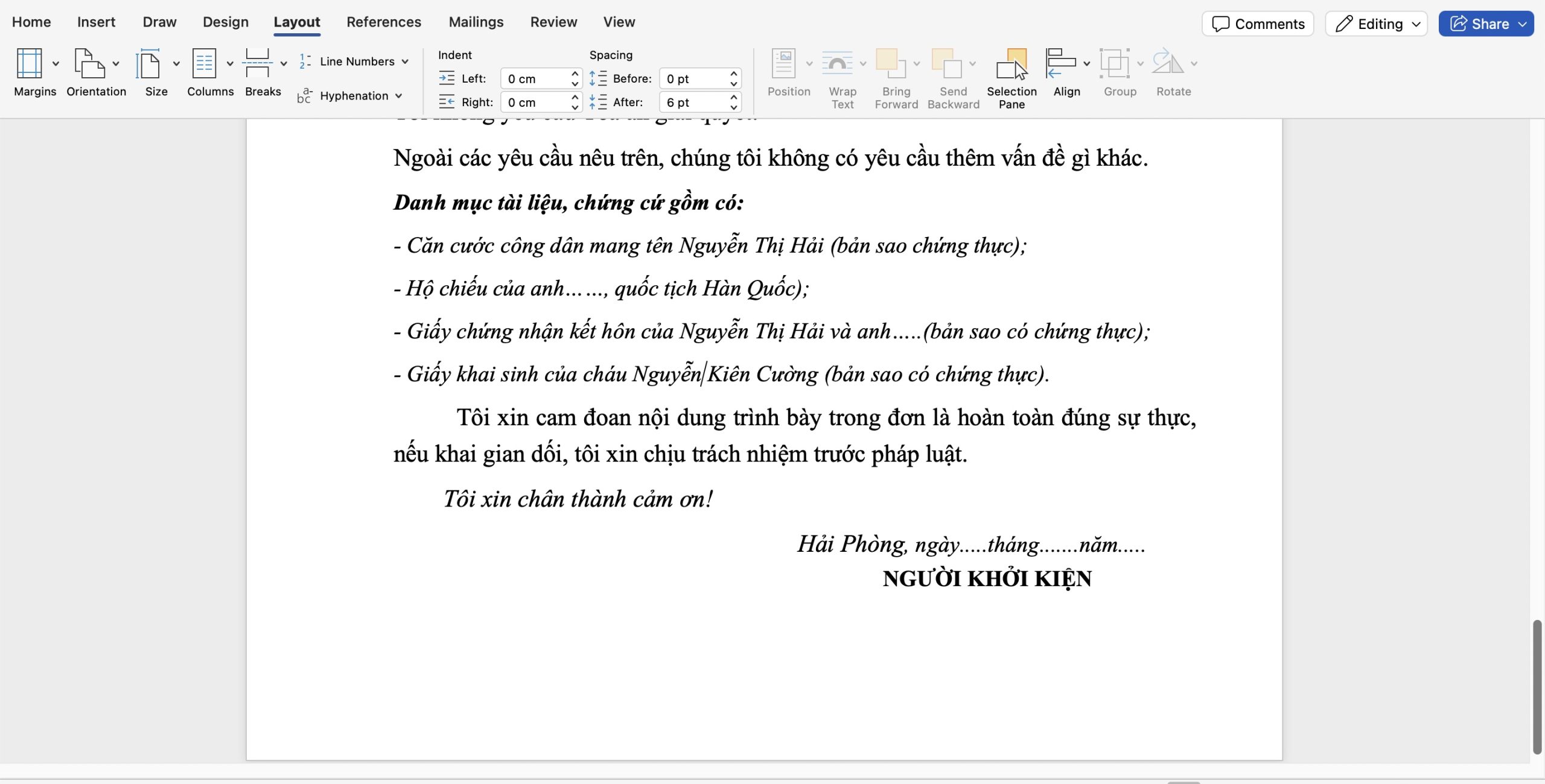 Đơn ly hôn vắng mặt người nước ngoài Đơn ly hôn vắng mặt người nước ngoài