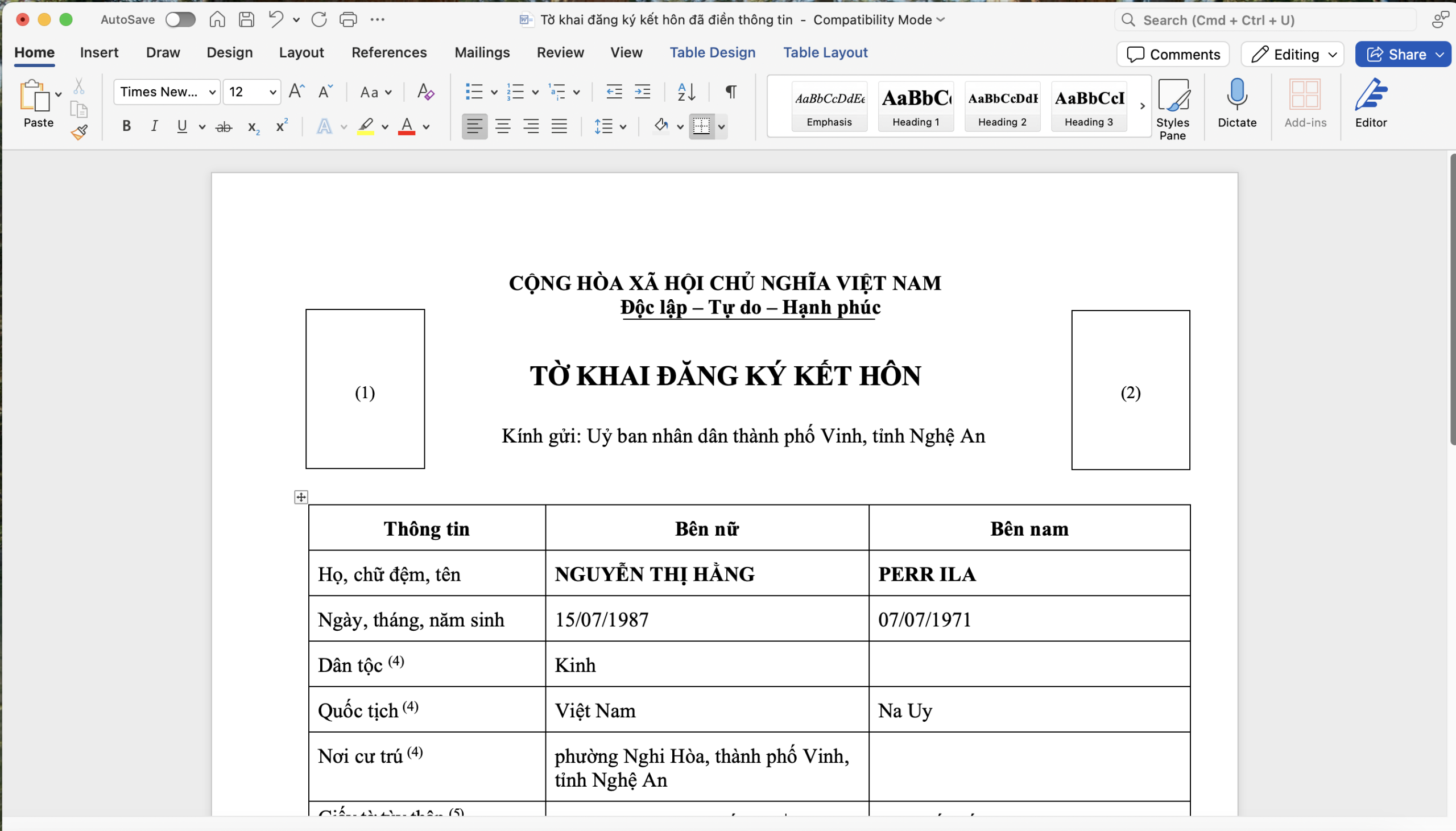 Chuẩn bị giấy tờ kết hôn với người Na Uy 