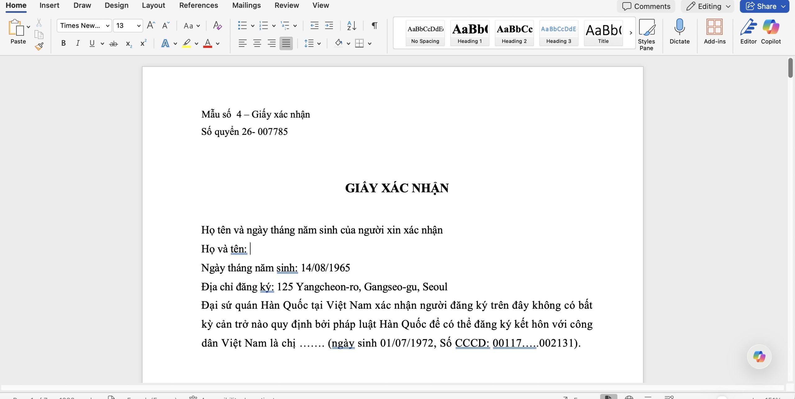 Giấy độc thân của người Hàn - Hướng dẫn kết hôn với người Hàn Quốc mới nhất 2026